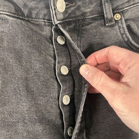 We the Free Jeans Womens 31 Grey Denim Button Fly High Rise Pockets Cotton Blend - Picture 7 of 13